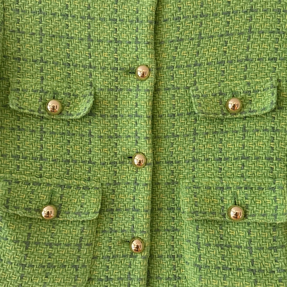 Mango Green Tweed Blazer / Jacket - image 7